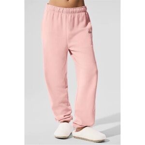 ALO Yoga Accolade Sweatpant Jogger Pants Fleece Pink Quartz XS NWT NEW